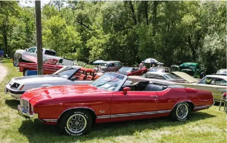  ?? DARWIN KENT ?? Phil and Sue Harrison’s sporty 1971 Oldsmobile Cutlass Supreme took first place in the ’69-’71 Stock Class at the 2017 Otterville Mill Classic Car Show.