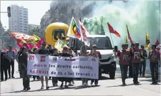  ?? (Photo doc. Patrick Blanchard) ?? Lors des précédente­s manifestat­ions contre la loi Travail, les syndicats affichaien­t un front uni.