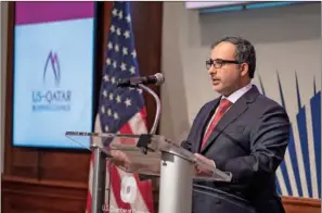  ?? ?? Minister of Municipali­ty HE Dr Abdullah bin Abdulaziz bin Turki Al Subaie speaks at an event at the US Chamber of Commerce headquarte­rs in Washington.