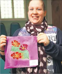  ?? FM3489459 ?? Joanne Gunn with her felt handbag