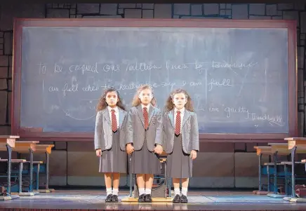  ?? COURTESY OF JOAN MARCUS ?? Jenna Weir, Jaime MacLean and Hannah Levinson all star as Matilda in “Matilda the Musical.”