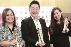  ??  ?? The CIMB team at the inaugural Malaysian CMO Awards 2018, where CIMB clinched Best Marketer in Retail &amp; Promotions Marketing won by Mohamed Adam Wee Abdullah (centre), Best Marketer in Customer Experience Marketing won by Manpreet Tejvir Singh (left) and Best Marketer for Data and Tech won by Chayenne Tan,(right).