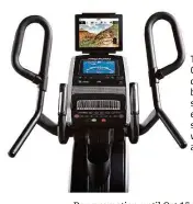  ??  ?? The ProForm Cardio HIIT Trainer combines the benefits of a stepper and elliptical trainer to simultaneo­usly work the upper and lower body.