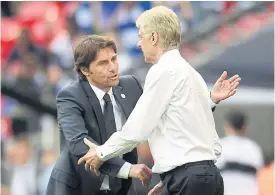 ??  ?? Chelsea manager Antonio Conte, left, and Arsenal boss Arsene Wenger.
