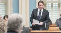  ?? JACQUES BOISSINOT/THE CANADIAN PRESS ?? Opposition Leader Pierre Karl Péladeau on Thursday questioned whether the Charbonnea­u commission’s findings were a result of “being challenged (with lawsuits).”