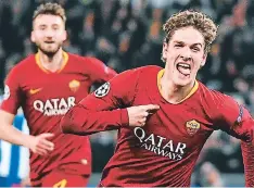  ??  ?? “Estoy muy feliz. Es casi imposible de describir con palabras”, afirmó Zaniolo tras su doblete con Roma.