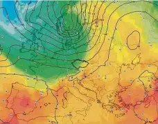  ?? Foto: ČHMÚ ?? Studená fronta V noci na sobotu přijde první ochlazení ze západu od Atlantiku. V průběhu 24 hodin se ochladí o 10 °C.