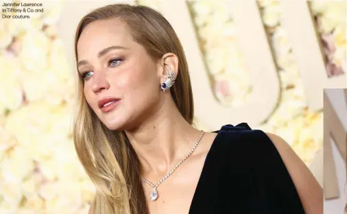  ?? ?? Jennifer Lawrence in Tiffany & Co. and Dior couture.