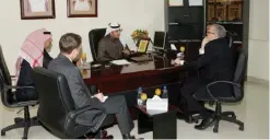  ??  ?? KUWAIT: US Ambassador Lawrence Silverman meets with Falah Al-Muntairi, chairman of the facility. — Photos by Joseph Shagra