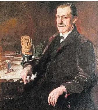  ?? ?? Max Oppenheime­r malte Sigmund Freud im Jahr 1909 noch ohne den charakteri­stischen Bart