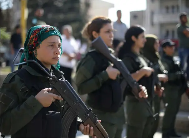  ?? (Reuters) ?? MEMBERS OF the Syrian Democratic Forces on patrol in eastern Syria.