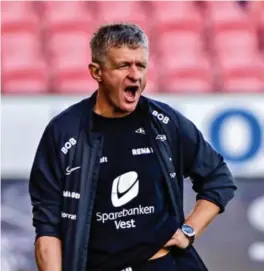  ?? ARKIVFOTO: ØRJAN DEISZ ?? Brann-trener Lars Arne Nilsen var alt annet enn fornøyd med det han fikk se lørdag, spesielt før pause. – Man må ofre tenner og neser skal man ha sjans i Haugesund, sier Nilsen etter kampen.