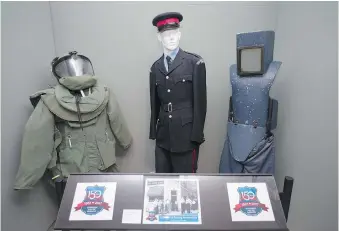  ??  ?? Police uniforms and protective clothing are among the displays at the Chimczuk Museum.