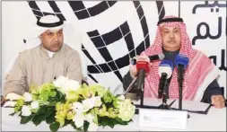  ??  ?? صالح العسعوسي وم. بسام الشمري خلال المؤتمر الصحافي
(محمد خلوصي)