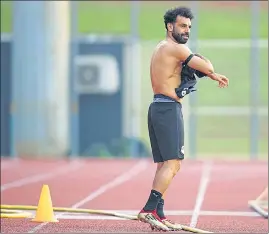  ?? ?? Egypt's Mohamed Salah during training in Yaounde on Wednesday.