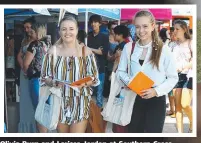  ?? Pictures: DAVID CLARK ?? Olivia Burn and Larissa Jordan at Southern Cross campus; (main) Jeremy Vinal and Genevieve Wright will attend the Tweed campus.