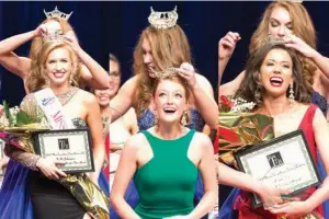  ?? Staff file photo by Joshua Boucher ?? n From left, Christiana Davis is Miss Texarkana 2017, Kimberly Ferguson is Miss Twin Rivers 2017, Kathryn Barfield is Miss Texarkana Twin Rivers 2017. The three were crowned in January.