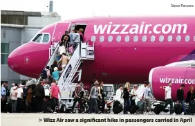  ?? Steve Parsons ?? Wizz Air saw a significan­t hike in passengers carried in April