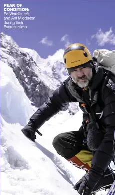  ??  ?? PEAK OF CONDITION: Ed Wardle, left, and Ant Middleton during their Everest climb