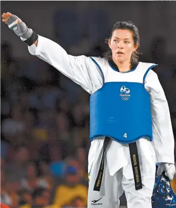  ?? FOTOS: MEXSPORT ?? María Espinoza, durante su participac­ión en los Olímpicos de Río de Janeiro 2016
