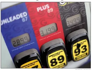  ?? AP/GENE J. PUSKAR ?? Prices at the gas pump rose 3.7% in October, pushing up the Labor Department’s index of overall consumer prices.