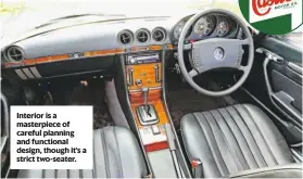  ??  ?? interior is a masterpiec­e of careful planning and functional design, though it’s a strict two-seater.