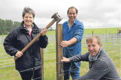  ?? Picture: George McLuskie. ?? Making final preparatio­ns for the show are, from left, chairwoman June Geyer, vice-chairman David Laird and junior vice-chairman Russell Wood.