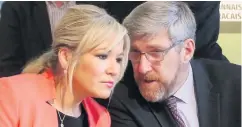  ??  ?? Sinn Fein’s vice-president Michelle O’Neill with colleague John O’Dowd