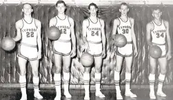  ?? COURTESY PHOTO ?? Members of the Newport News basketball team in 1963-64 (from left): Rocky Gary, Jimmy Rama, Chris Ellis, Billy Taylor and Ken Henderson.