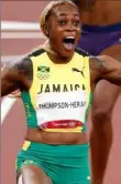  ?? Getty Images ?? Elaine Thompson-Herah won the women’s 100-meter dash in 10.61 seconds. Could it have been faster?