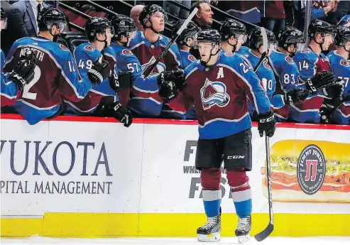  ?? JACK DEMPSEY / THE ASSOCIATED PRESS FILES ?? If the Colorado Avalanche find a way into the playoffs, it will be hard to argue that any player in the NHL was as valuable to his team as centre Nathan MacKinnon, who was tied for third in scoring with 92 points as of Tuesday.