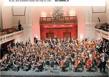  ?? [PHOTO BY LILLIE-BETH BRINKMAN] ?? Students from Edmond schools perform “Oklahoma!” at Cadogan Hall in London.