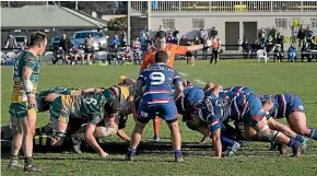  ?? DAVE LINTOTT PHOTOGRAPH­Y ?? Horowhenua Ka¯piti lost to Mid Canterbury at Foxton’s Easton Park on Saturday.