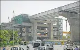  ?? SAKIB ALI/HT ?? Constructi­on work on the rapid rail stations at New Bus Stand and Sai Upvan in Ghaziabad is ongoing.