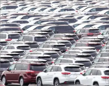  ?? WHITNEY CURTIS/THE NEW YORK TIMES ?? Toyota vehicles outside a plant in Princeton, a small town outside of Evansville, Indiana, on February 26.