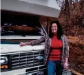  ?? ANDREW DOLPH/ TIMES-REPORTER ?? Airbnb operator Ryann Wells also runs and maintains a modified recreation­al vehicle billed as “Beyond Glamping.”