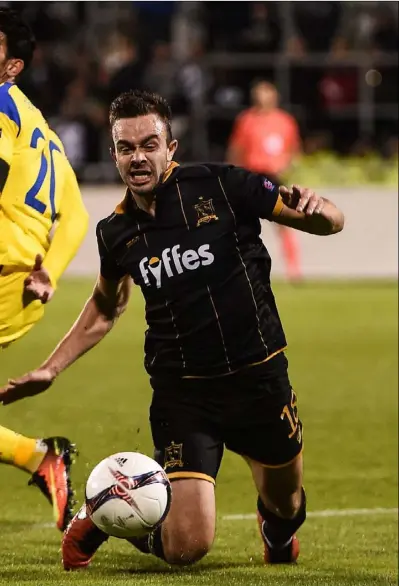  ?? Pics: David Maher/Sportsfile ?? Maccabi Tel Aviv during the UEFA Europa League Group D match at Tallaght Stadium.