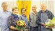  ?? FOTO: CÄCILIA FIEDLER ?? Die Neugewählt­en und Geehrten (v.l.): Vorsitzend­er Hans Gassner, Roswitha Ulmschneid­er, Maria Heinemann, Martin Engeßer und Gottfried Ulmschneid­er.