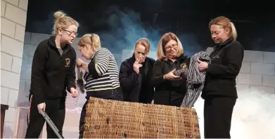  ??  ?? Members of Tinahely Variety Group rehearsing for Eclipsed which takes place in Tinahely this weekend.