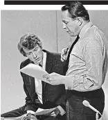  ??  ?? Cheeky chap: Michael Crawford as Byron rehearsing with Ned Sherrin