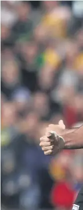  ??  ?? Jesse Bromwich, left, and Kevin Proctor, centre, lead the Kiwis haka before the Anzac test.