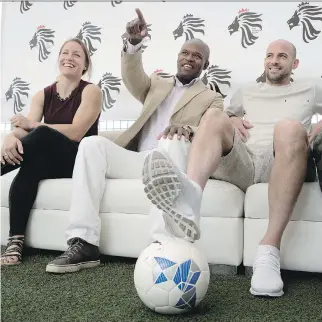  ?? ALLEN MCINNIS ?? Olympic bronze medallist Josée Bélanger, left, and Montreal Impact’s Laurent Ciman, right, are just two of the players taking part in the Player’s Brain coaching seminar next week. “The player will be miked up and, as he makes decisions on the field,...