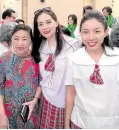  ??  ?? At Assumption Velada 2019: Connie Rufino Lopez, Blue Platinum HS class ’49; Marivic Rufino, Gold HS class ’69; Franchesca R. Carpo- Dionisio, Silver HS Class ’ 94