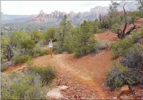  ?? ROB MUNRO/Special to The Daily Courier ?? The view from Hog Wash Trail, below the Chapel of the Holy Cross in Sedona, Arizona. Watch out for mountain bikers.