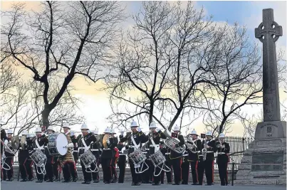  ?? Picture: Press Associatio­n. ?? A service takes place at the Scottish National War Memorial at Edinburgh Castle to mark the centenary of the Battle of Arras.