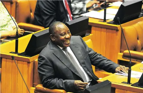  ?? Picture: TRACEY ADAMS ?? ANSWERS: Deputy President Cyril Ramaphosa when he answered questions in Parliament yesterday.