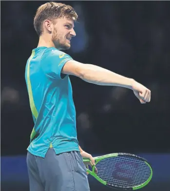  ?? FOTO: GETTY ?? David Goffin, un tanto sorprendid­o tras haber cazado al seis veces campeón Roger Federer en semifinale­s