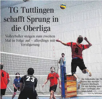  ?? FOTO: TG TUTTLINGEN ?? Die Volleyball­er der TG waren den meisten Gegnern überlegen. Für den Aufstieg benötigte Tuttlingen aber einen Zufall.