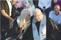  ?? (Amos Ben Gershom/GPO) ?? PRESIDENT REUVEN RIVLIN and Dr. Miriam Adelson engage in a doctoral tête-à-tête at Ariel University.