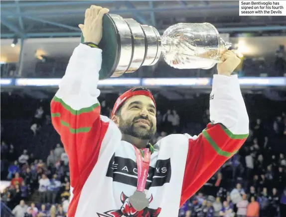  ??  ?? Sean Bentivogli­o has signed on for his fourth season with the Devils